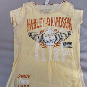 Women’s yellow Harley top
